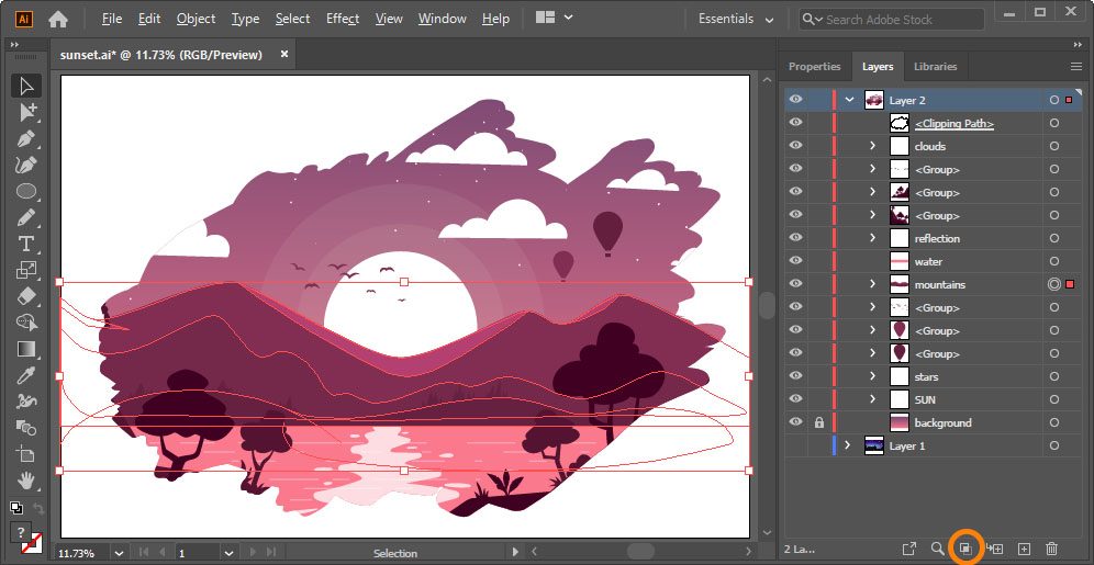 How to Make a Clipping Mask in Illustrator | WebTopic